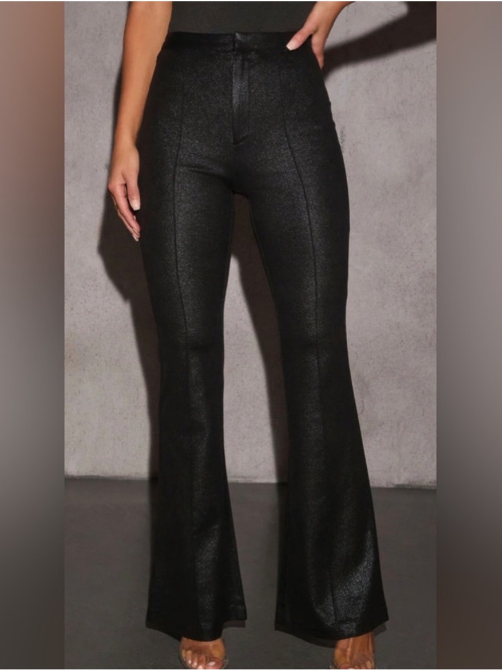Vici Black Shimmery High-Rise Pants